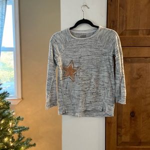 Gray shirt with gold stars